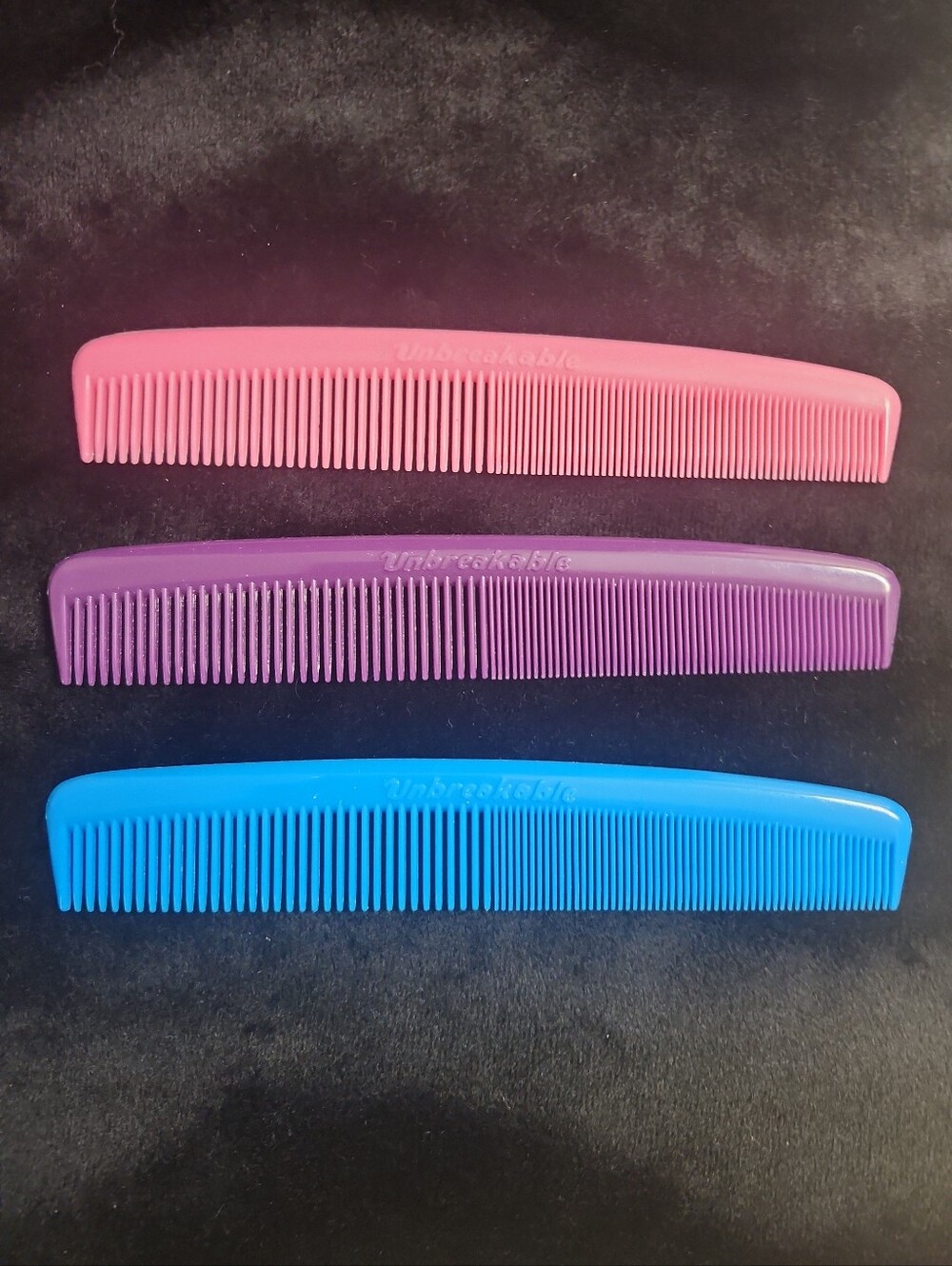 Lot Of 3 Vintage 80's Unbreakable Pocket Combs USA NEW